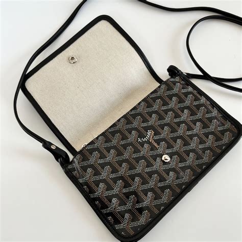 goyard black goyardine plumet crossbody wallet